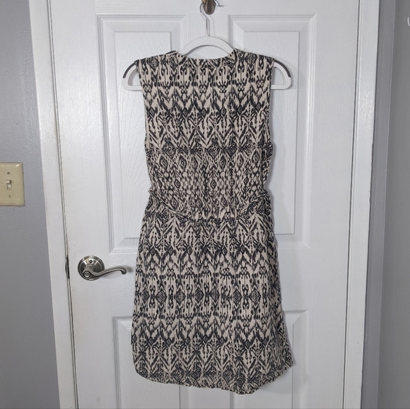 Like-New 100% Linen Cynthia Rowley Bohemian Printed Sleeveless Dress Size 6 - Picture 3 of 7